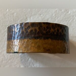 Two Tone Hammered Copper Cuff